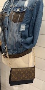 Black Monogram Crossbody Wallet