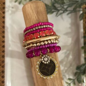 Dark Pink Bracelet Stack