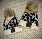 Mommy and Me Leopard Print Winter Beanies - Image 3
