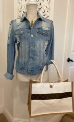 White Jute Burlap Tote