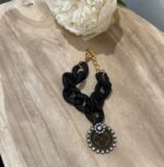 monogram acrylic link bracelet